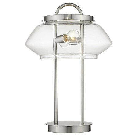 HOMEROOTS 24 x 16.5 x 16.5 in. Garner 2-Light Satin Nickel Table Lamp 399150